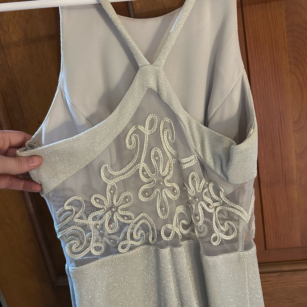 Elegant Silver Embellished Dress